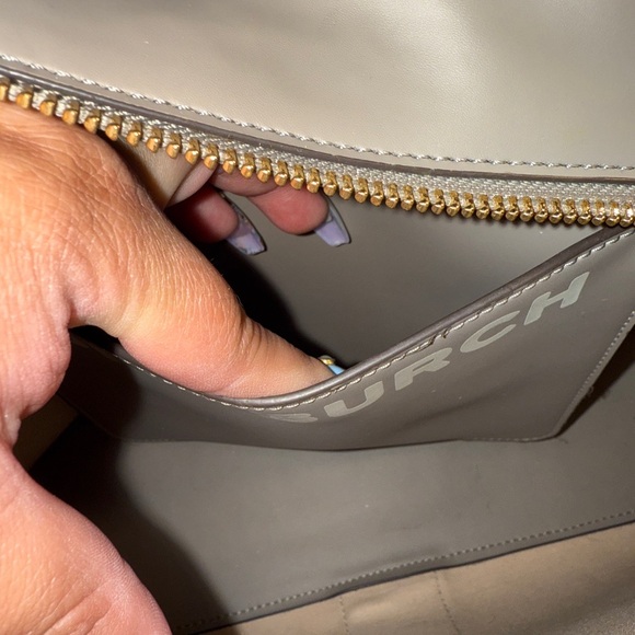 Tory Burch Tan and Black Tote Bag with Monogram Pattern - Picture 9 of 9